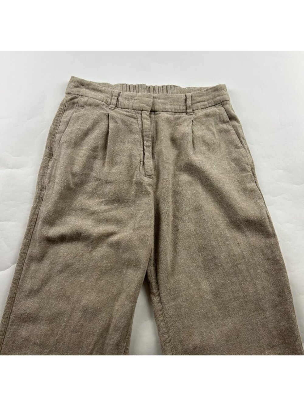 Old Navy Sliced Bread Linen Blend High Rise Wide Leg Trouser S - Picture 2 of 7
